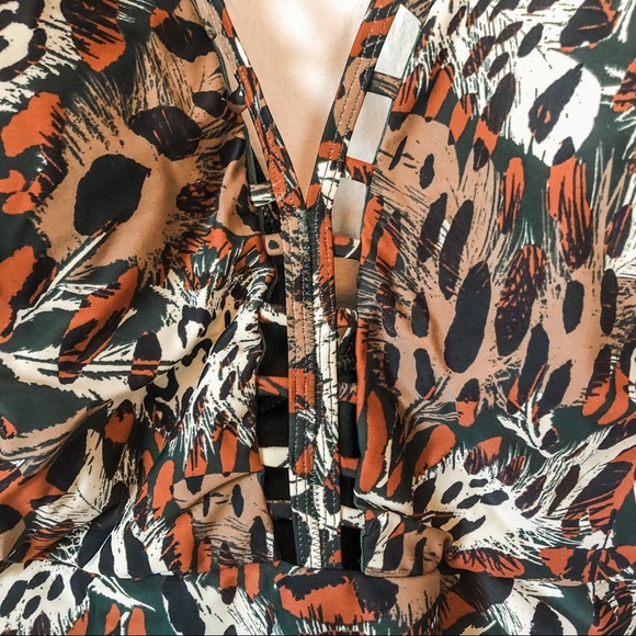 Nicole Miller Lattice Animal Print Swimsuit NWT - Picture 5 of 11